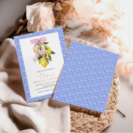 Invitation La Dolce Vita Lemon Pink Bow Fête des mariées