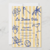 Invitation La Dolce Vita Lemons Fête des mariées italienne (Devant)