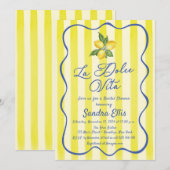Invitation La Dolce Vita Lemons Italian Bridal Shower (Devant / Derrière)