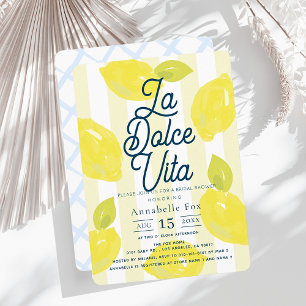 Invitation La Dolce Vita Mariage Peint à la Main avec Citron