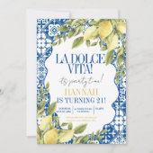 Invitation La Dolce Vita Méditerranée Citron italien Annivers (Devant)