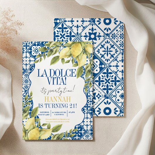 Invitation La Dolce Vita Méditerranée Citron italien Annivers