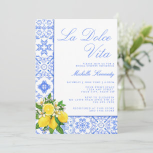 Invitation La Dolce Vita Méditerranéen Lemon Douche de Mariée