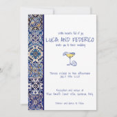 Invitation La Dolce Vita méditerranéenne tuile bleue italienn (Devant)