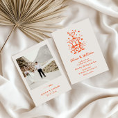 Invitation La Dolce Vita Moderne Main Tirée Mariage