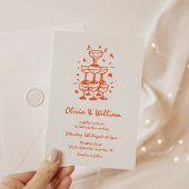 Invitation La Dolce Vita Moderne Main Tirée Mariage