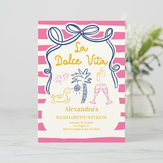 Invitation La Dolce Vita Poolside Bachelorette Week-end (Debout devant)