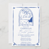 Invitation La Dolce Vita tirage à la main citrons nuptiale do (Devant)