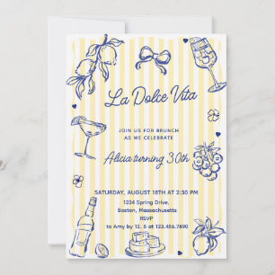 Invitation La Dolce Vita (tout âge) Fête d'anniversaire