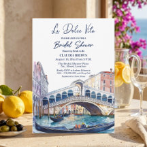 La Dolce Vita Watercolor Venice Bridal Shower