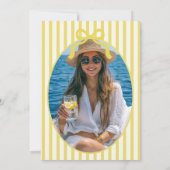 Invitation La Dolce Vita Yellow Stripes dîner italien Photo (Dos)