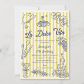 Invitation La Dolce Vita Yellow Stripes Italian Dinner Party  (Devant)