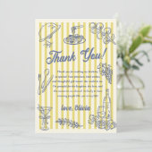 Invitation La Dolce Vita Yellow Stripes Thank You Card (Debout devant)