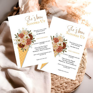 Invitation La douche nuptiale à la crème glacée, elle a été s