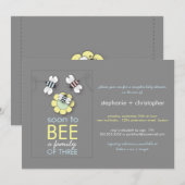 Invitation La famille moderne à l'abeille couple le baby (Devant / Derrière)