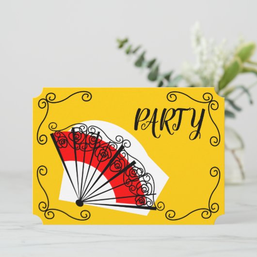 Invitation La fan espagnole accule la partie horizontale (Debout devant)