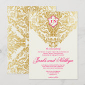 Invitation La fantaisie s'épanouit le mariage arabe indien (Devant / Derrière)