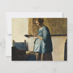 Invitation La femme de Vermeer dans le bleu lisant une lettre