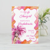 Invitation La Femme Est Une Femme De Douche Bachelorette Rose (Debout devant)