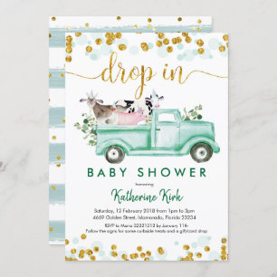 Invitation La Ferme Dans Le Baby shower De La Distance Social