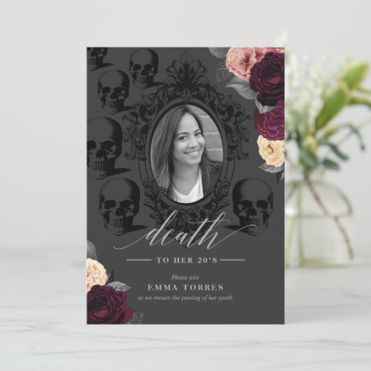 Invitation La fête "À bas mes 20 ans" (Debout devant)