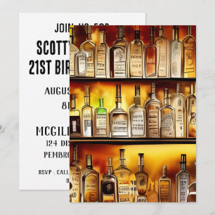 Invitation La fête aquarelle artistique du bar arrière