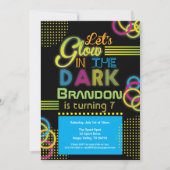 Invitation La fête bleue de l'anniversaire de l'enfant sombre (Devant)