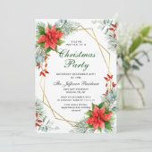 Invitation La Fête chrétienne de Red Poinsettia (Debout devant)