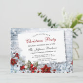Invitation La Fête chrétienne de Red Poinsettia (Debout devant)
