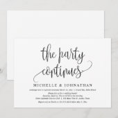 Invitation La fête continue, célébration de mariage en fuite (Devant / Derrière)