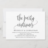 Invitation La Fête Continue, Célébration de Mariage Intime (Devant)