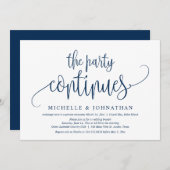 Invitation La Fête Continue, Célébration de Mariage Intime (Devant / Derrière)