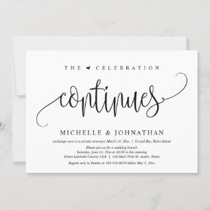Invitation La Fête Continue, Mariage Elopement Party