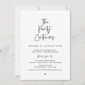 Invitation La Fête Continue, Mariage Intime Noir (Devant)