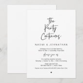 Invitation La Fête Continue, Noir, Mariage en Catimini (Devant / Derrière)