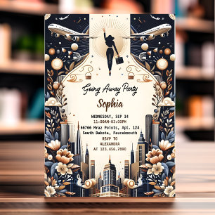 Invitation La fête d'adieu au tarif de voyage du voyage