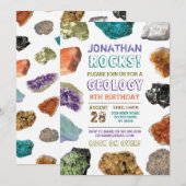 Invitation La fête d'anniversaire de géologie bascule (Devant / Derrière)