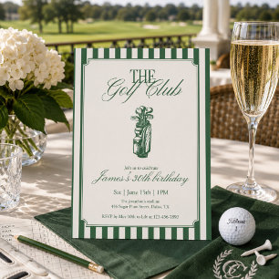 Invitation La fête d'anniversaire de golf The Golf Club Green