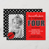 Invitation La fête d'anniversaire de Ladybug (Devant / Derrière)