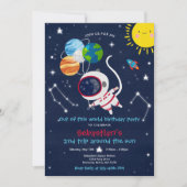 Invitation La fête d'anniversaire de l'espace extra-atmosphér (Devant)