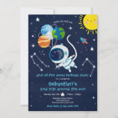 Invitation La fête d'anniversaire de l'espace extra-atmosphér (Devant)