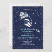 Invitation La fête d'anniversaire de l'espace extra-atmosphér (Devant)