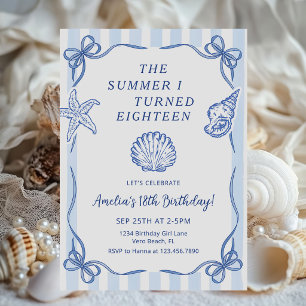 Invitation La fête d'anniversaire de mes 18 ans l'été où j'ai