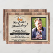 Invitation La fête d'anniversaire de surprise de photo (Devant / Derrière)