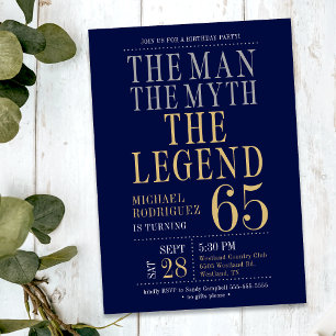 Invitation La fête d'anniversaire des 65 ans de l'homme la lé