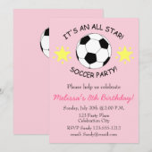 Invitation La fête d'anniversaire du football badine (Devant / Derrière)