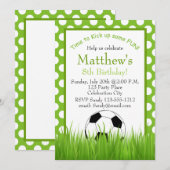 Invitation La fête d'anniversaire du football badine (Devant / Derrière)