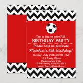 Invitation La fête d'anniversaire du football badine (Devant / Derrière)