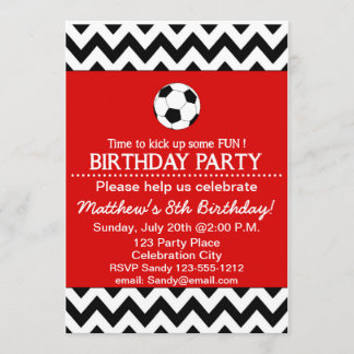 Invitation La fête d'anniversaire du football badine