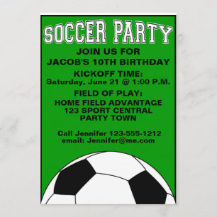 Invitation La fête d'anniversaire du football badine